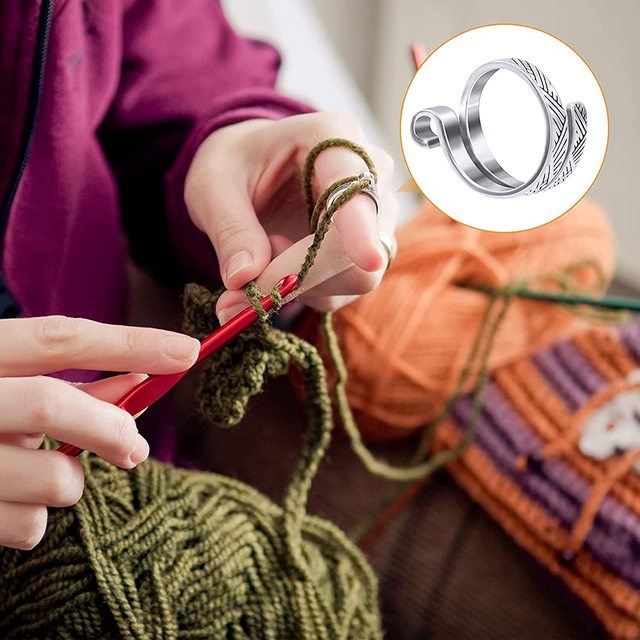 Simple Opening Adjustable Finger Knitting Crochet Guide Finger